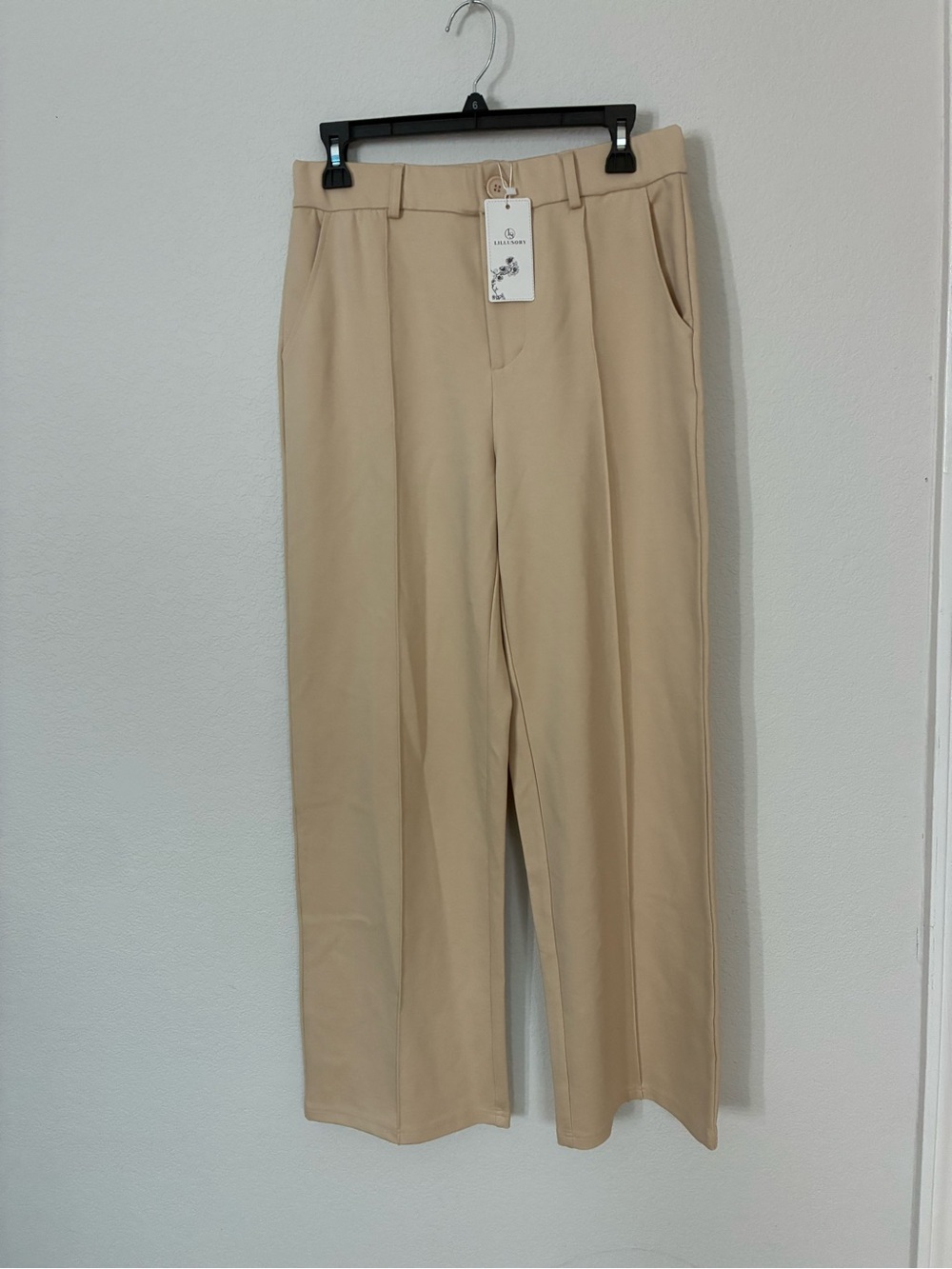 NWT Lillusory Beige Wide Leg Trouser Pants Size Medium
